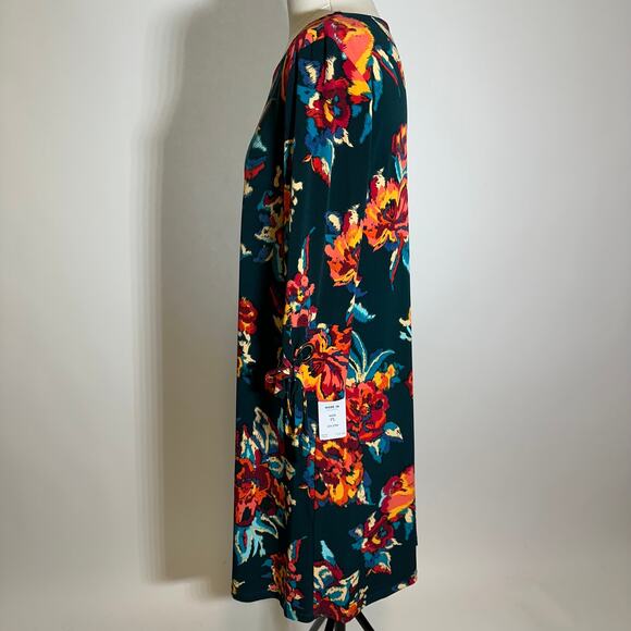 NWT MSK Laguna Mist Floral Print 3/4 Sleeve Shift Dress Womens Petite Size PXL - Picture 5 of 12
